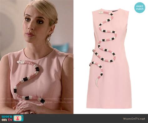 WornOnTV: Chanel’s pink snake dress on Scream Queens